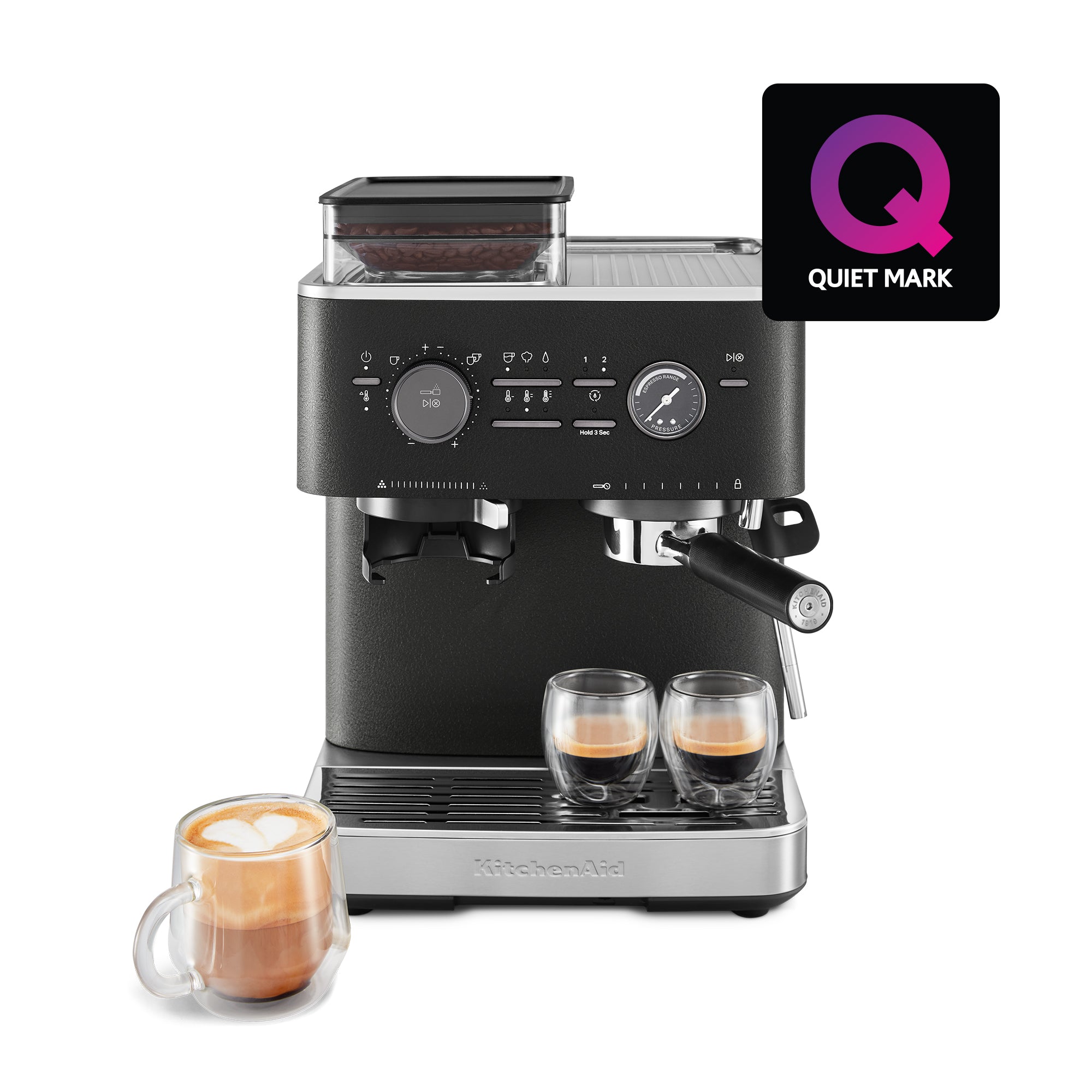 KitchenAid KitchenAid 5KES6551 Semi Automatic Espresso Machine with Burr Grinder – Cast iron black – 5KES6551BBK – main product image