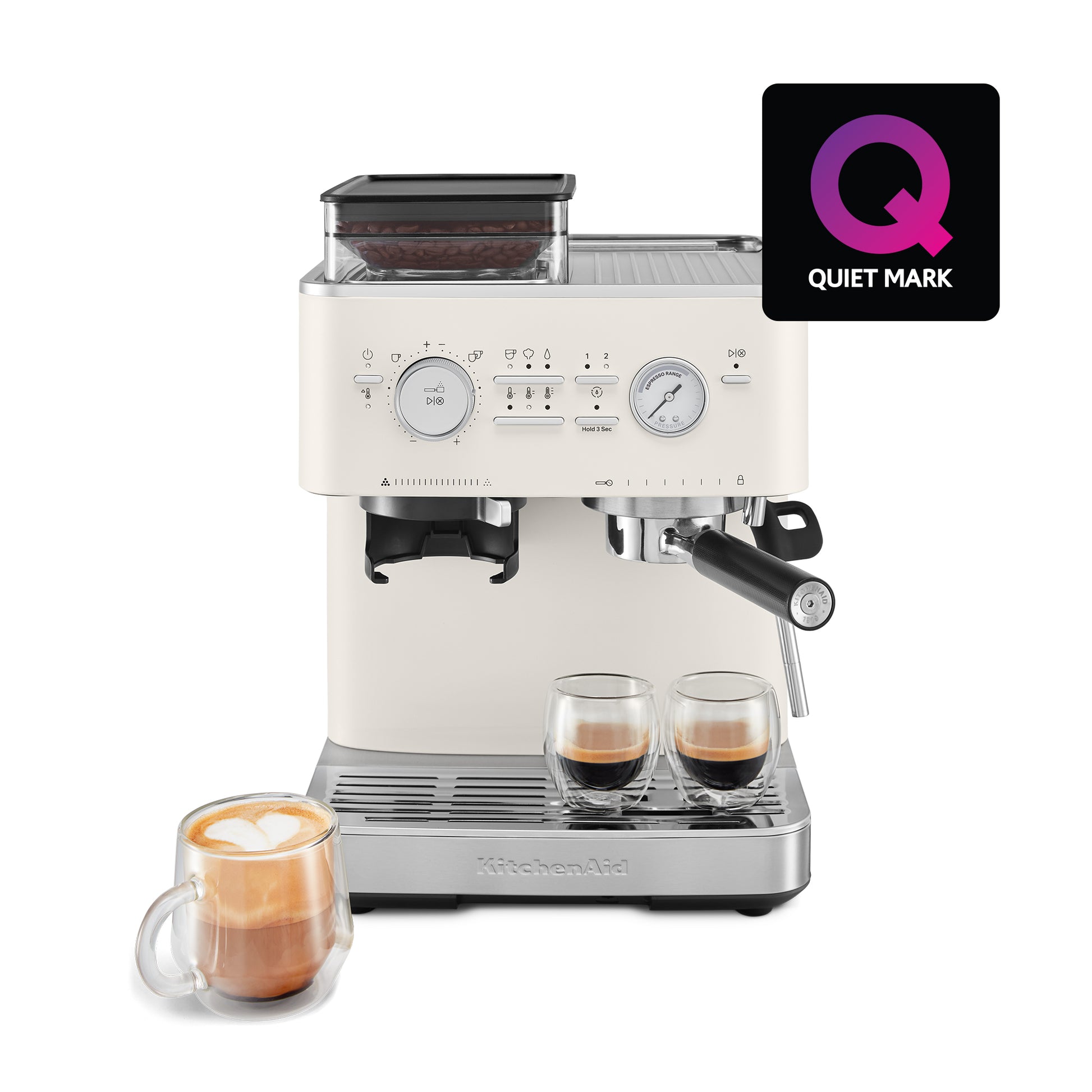 KitchenAid KitchenAid 5KES6551 Semi Automatic Espresso Machine with Burr Grinder – Porcelain white – 5KES6551BPL – main product image