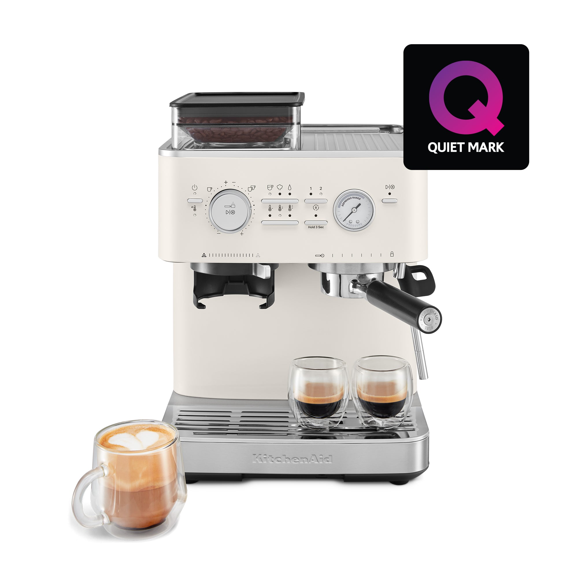 KitchenAid KitchenAid 5KES6551 Semi Automatic Espresso Machine with Burr Grinder – Porcelain white – 5KES6551BPL – main product image