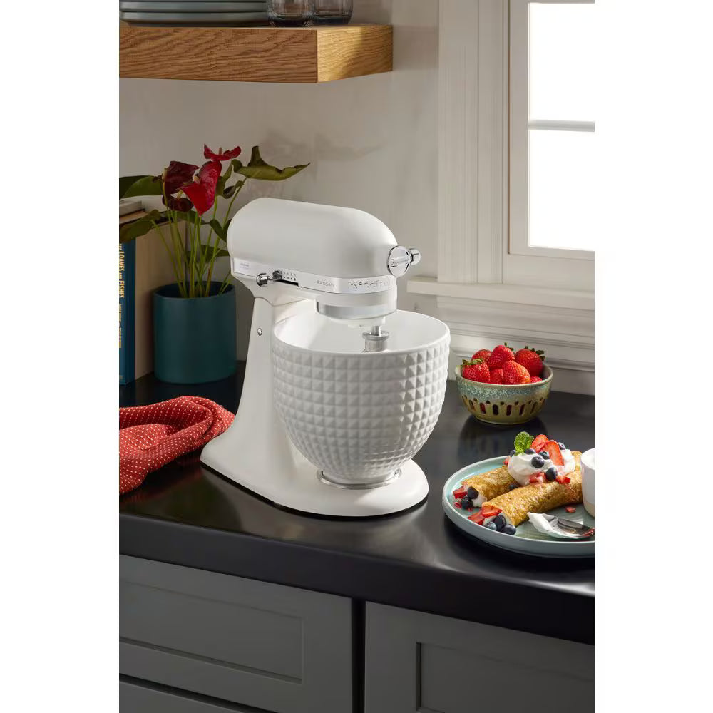 KitchenAid 5KSM156CX 4.7L Artisan Monochrome White Tilt-Head Stand Mixer - product image 5