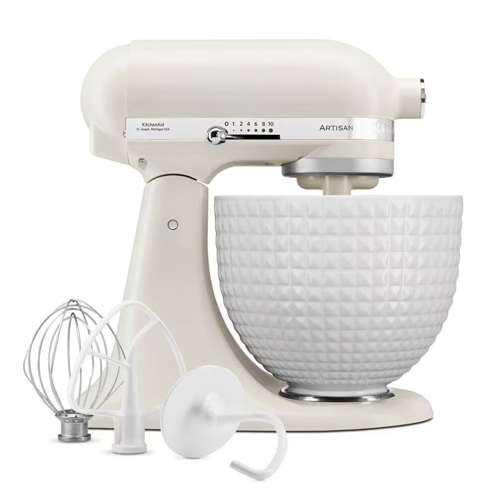 KitchenAid 5KSM156CX 4.7L Artisan Monochrome White Tilt-Head Stand Mixer - product image 6