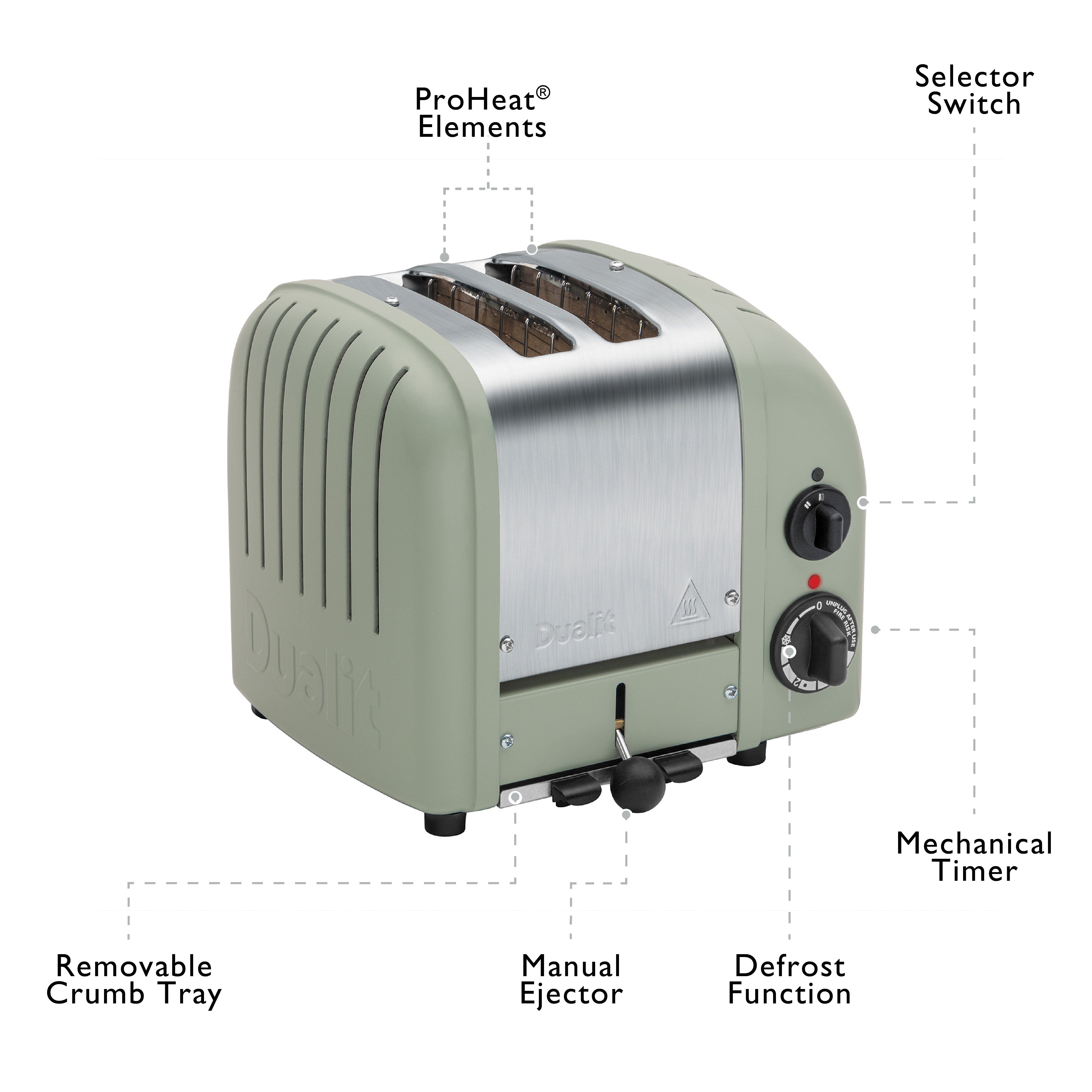 Dualit DLT-NEWGEN-2S 2 Slice NewGen Classic Toaster - 20461