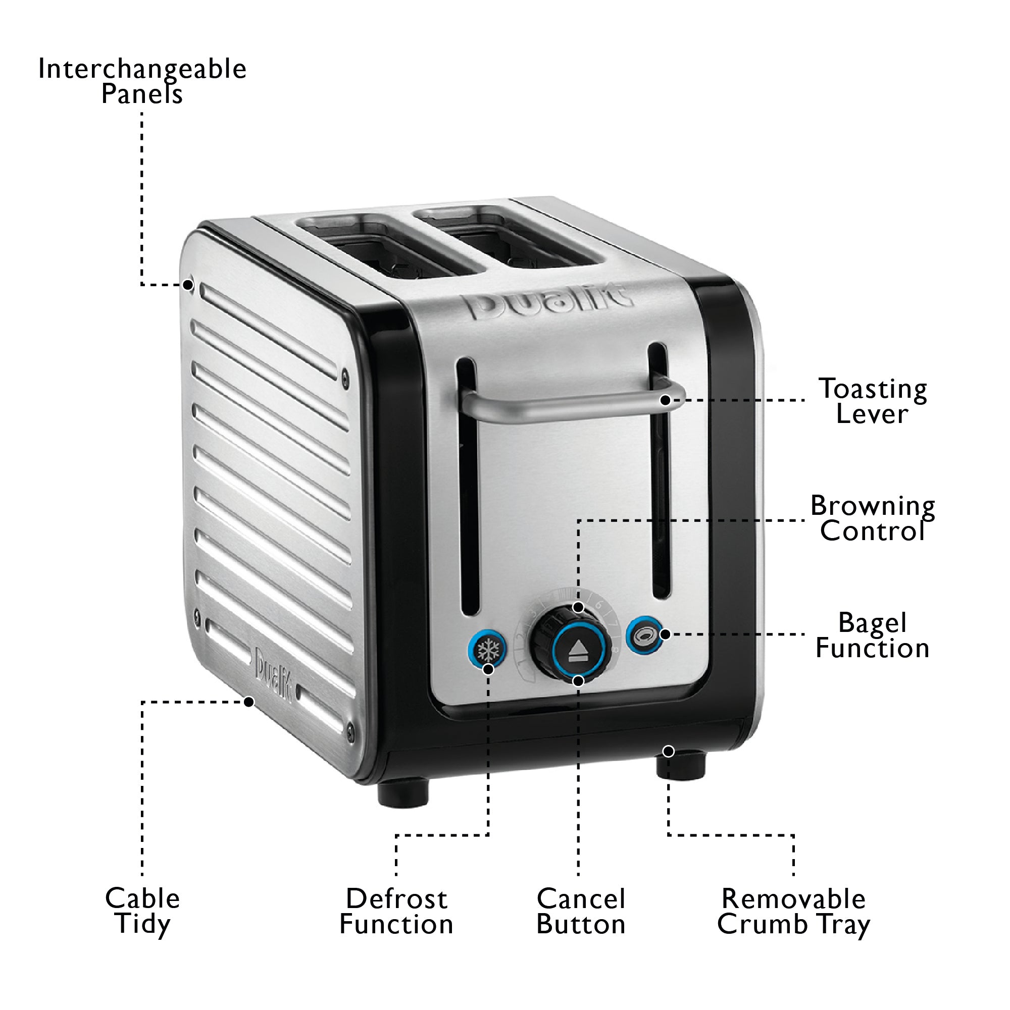 Dualit DLT-ARCHITECT-2S Architect 2 Slice Toaster - 26505