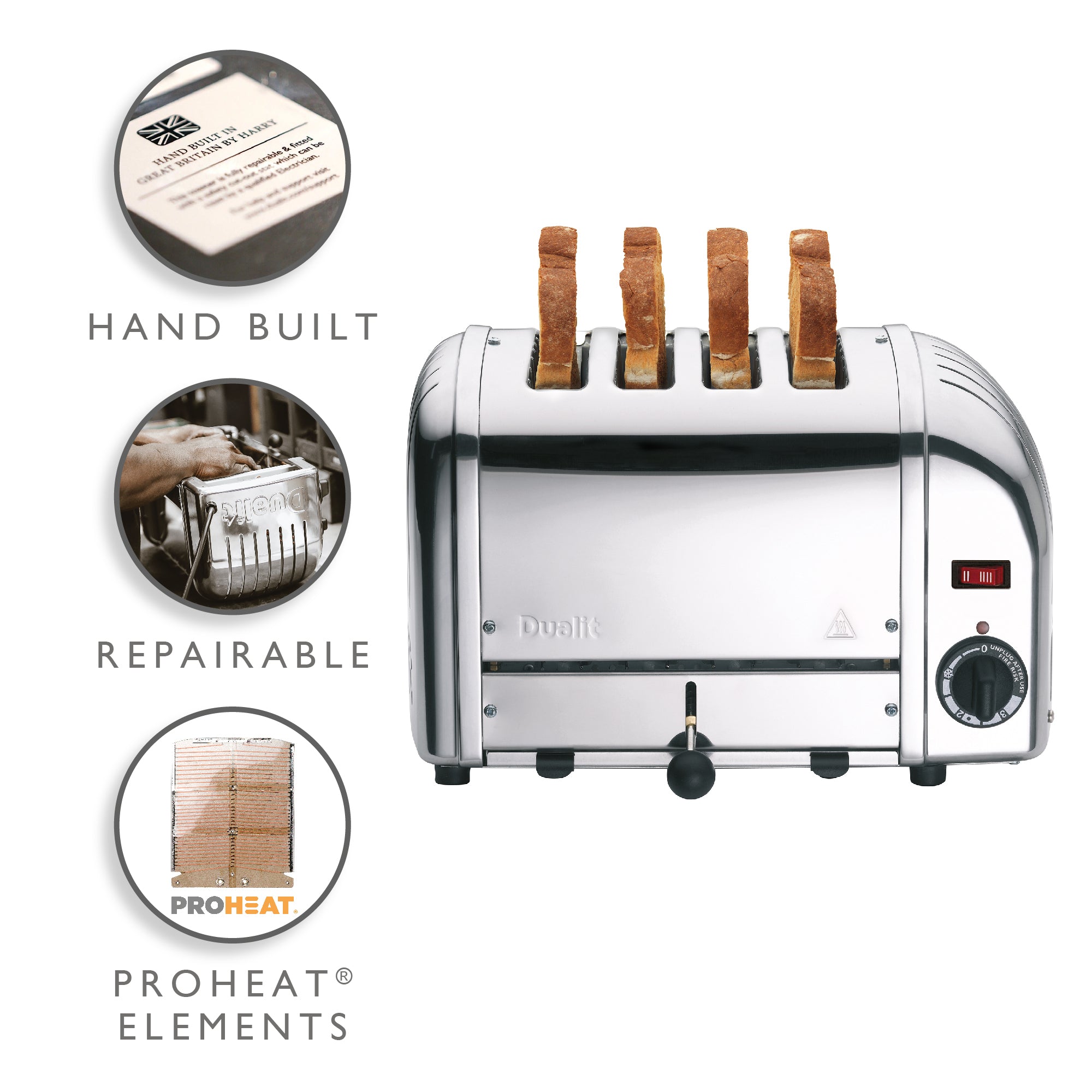 Dualit 40352 Vario 4 Slot Toaster Polished - 40352