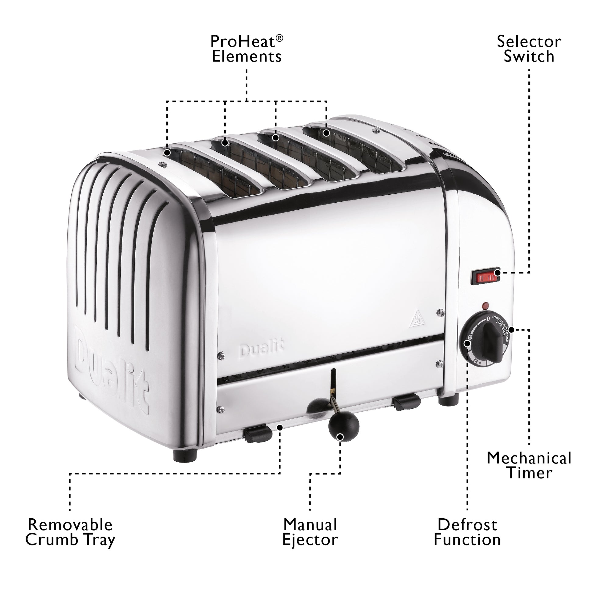 Dualit 40352 Vario 4 Slot Toaster Polished - 40352