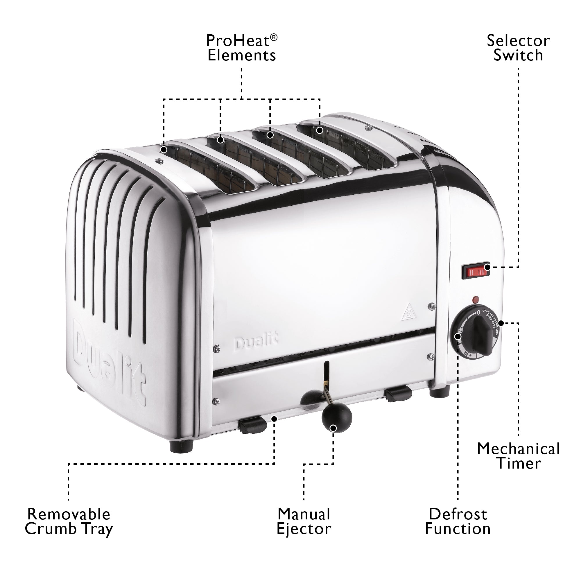 Dualit 40352 Vario 4 Slot Toaster Polished - 40352