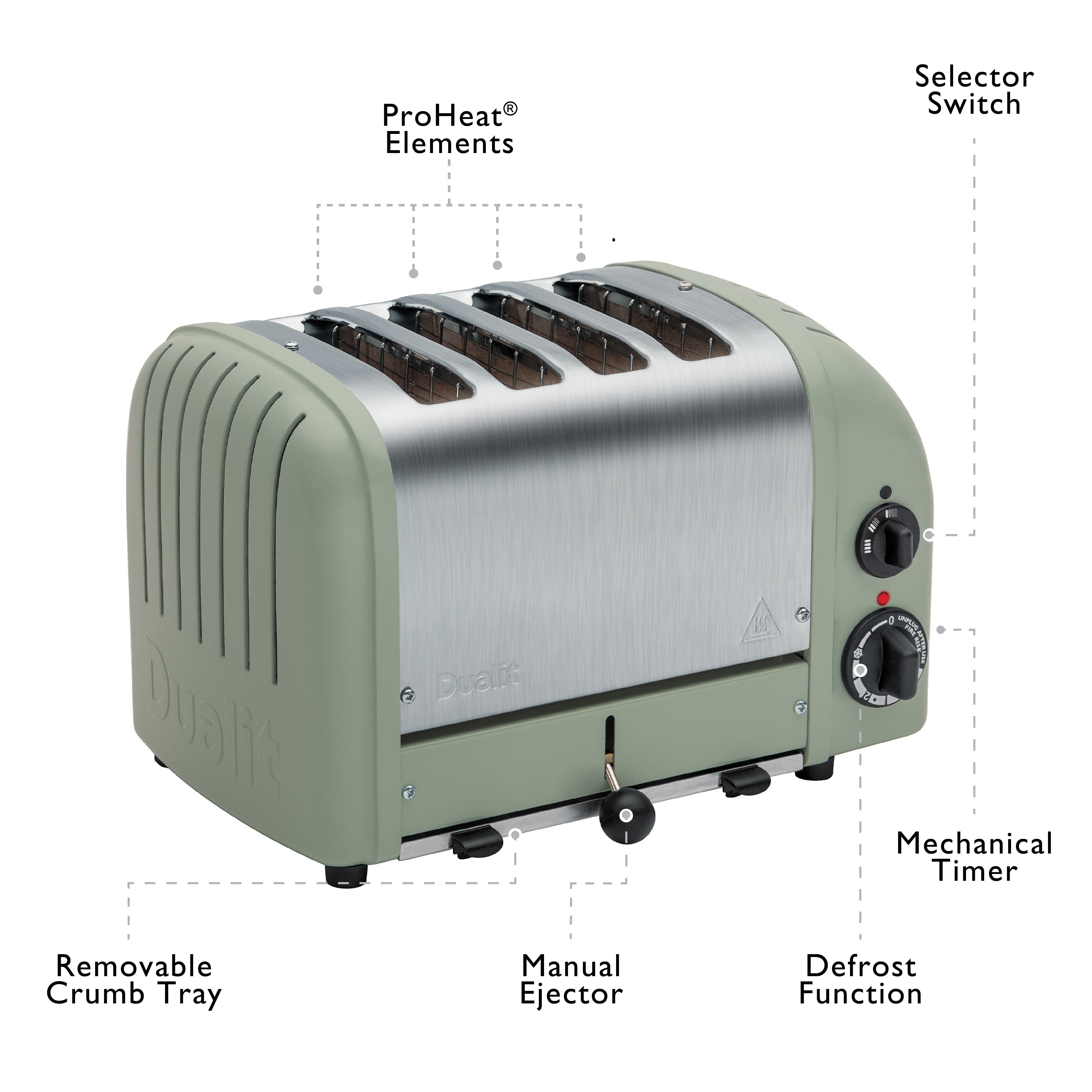 Dualit DLT-NEWGEN-4S 4 Slice NewGen Classic Toaster - 40578