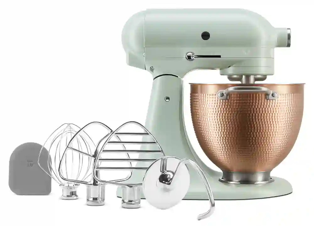 KitchenAid 5KSM180LEBLB Blossom Artisan stand mixer with included accessories